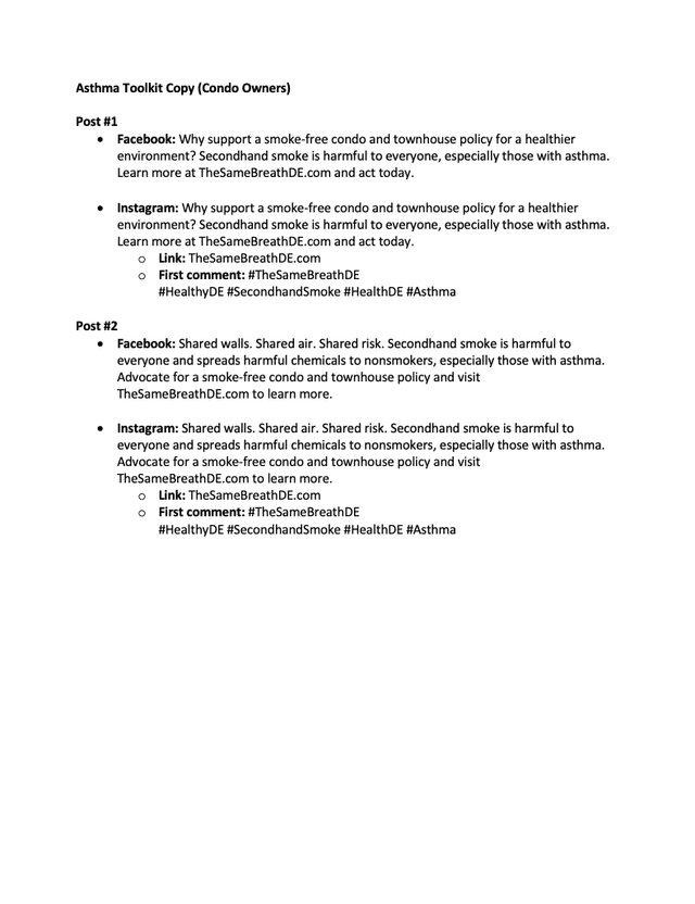 Smoke-Free Asthma Condo Owner Organic