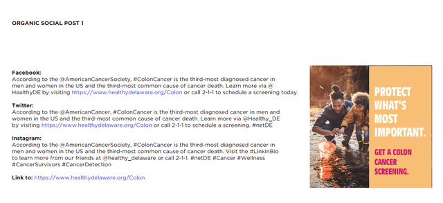 Colorectal Cancer Screening For Life Social Media